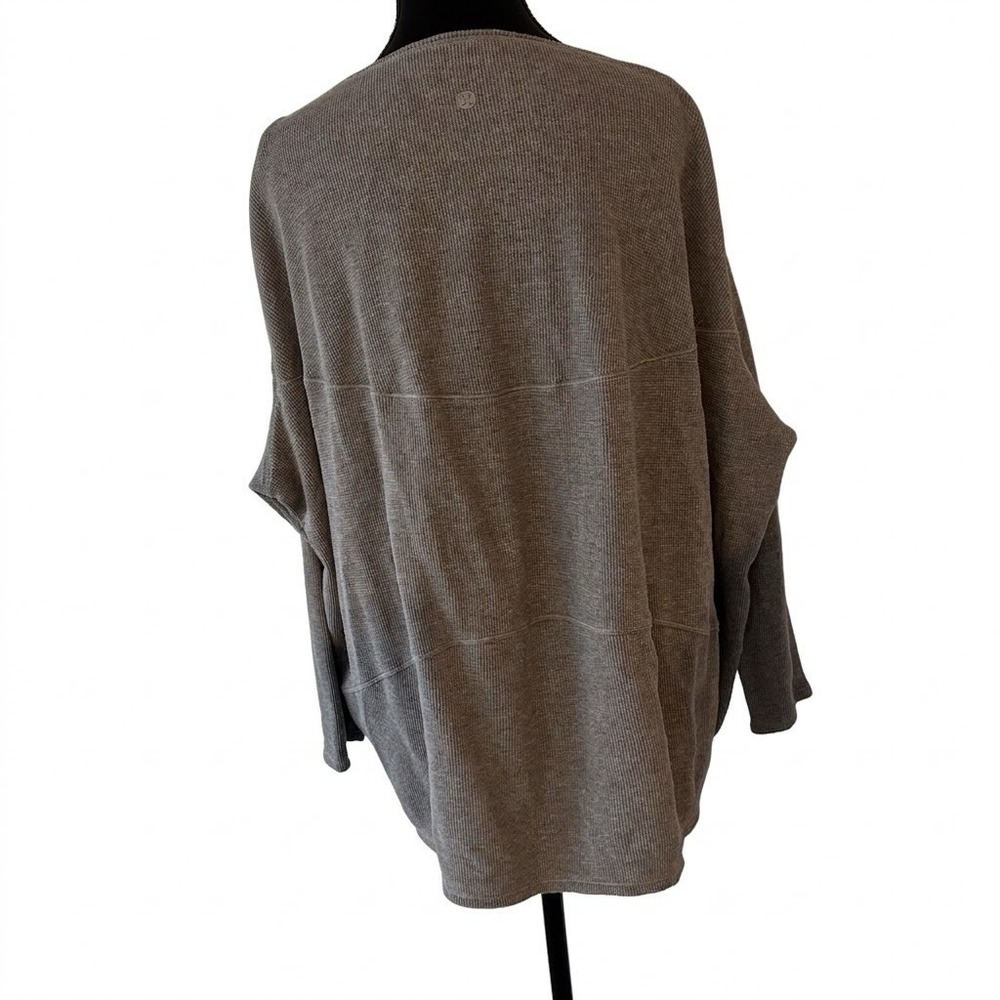 Lululemon Back In Action Long Sleeve Waffle Heathered Gray NO SIZE TAG - AS IS